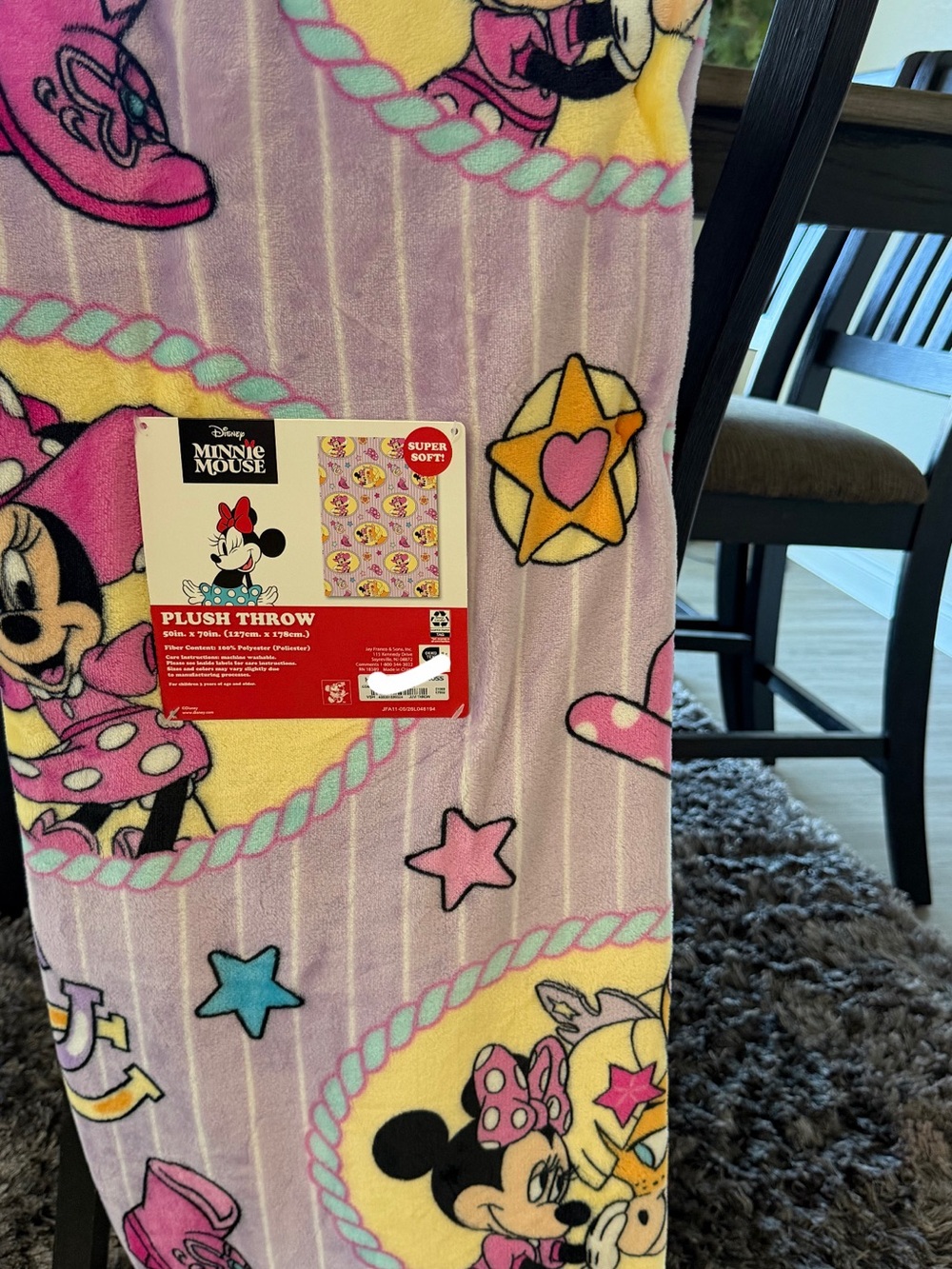 Disney Minnie Mouse Pink Plush Throw Blanket